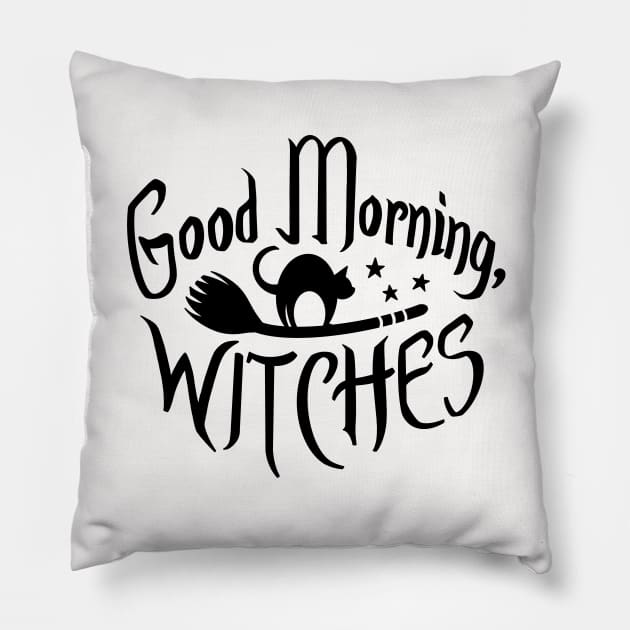 Good Morning, Witches Logo Pillow by Karothekreator