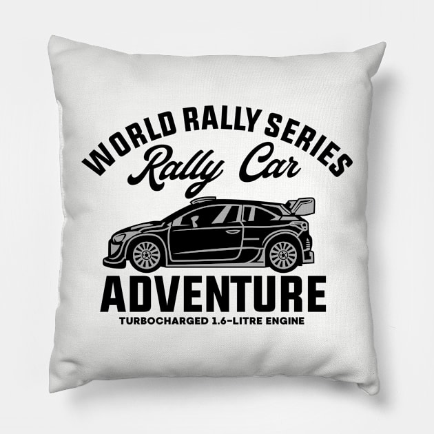 RALLY CAR ADVENTURE Pillow by beanbeardy