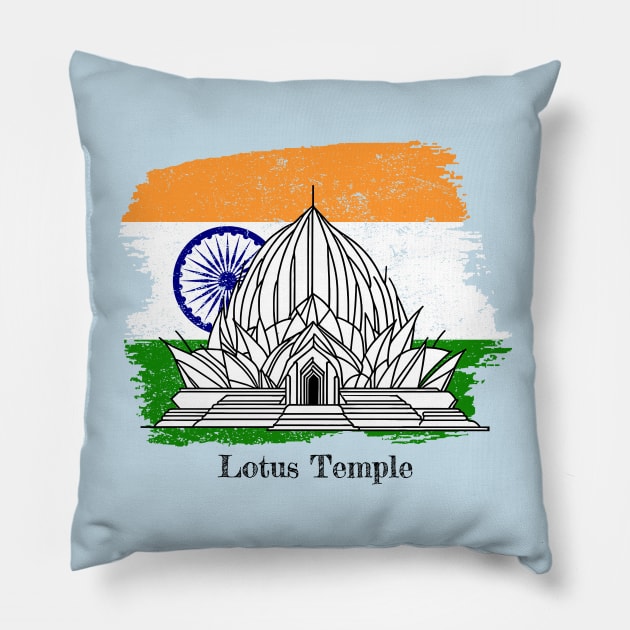 Lotus Temple India Pillow by Worldengine