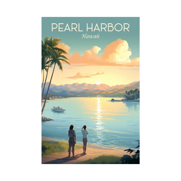 Pearl Harbour Travel Poster by GreenMary Design
