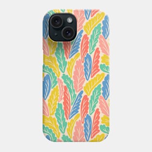 Tropical colorful leaves botanical pattern Phone Case