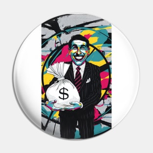 Retro Banker man pop art Pin