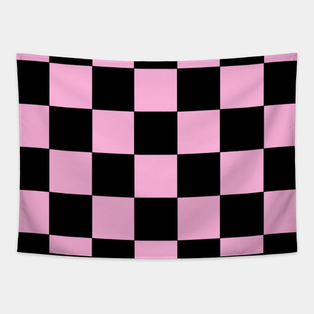 Pink Checkers Tapestry by Lady Lilac