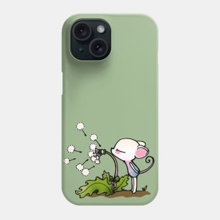White Mouse and Dandelion Phone Case