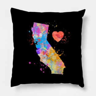 Love California CA Home Paint Splatter Artsy Bright Gift Diea Pillow