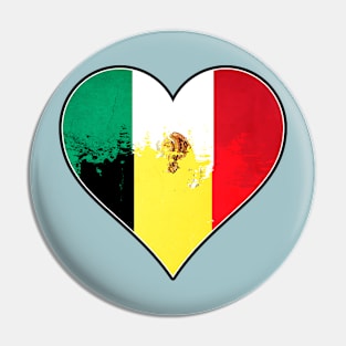 Mexican and Belgian Heart Mix Heritage Flag Pin