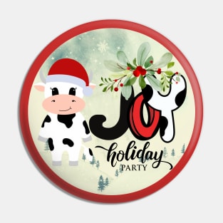 COW Santa Claus - Holiday JOY Pin