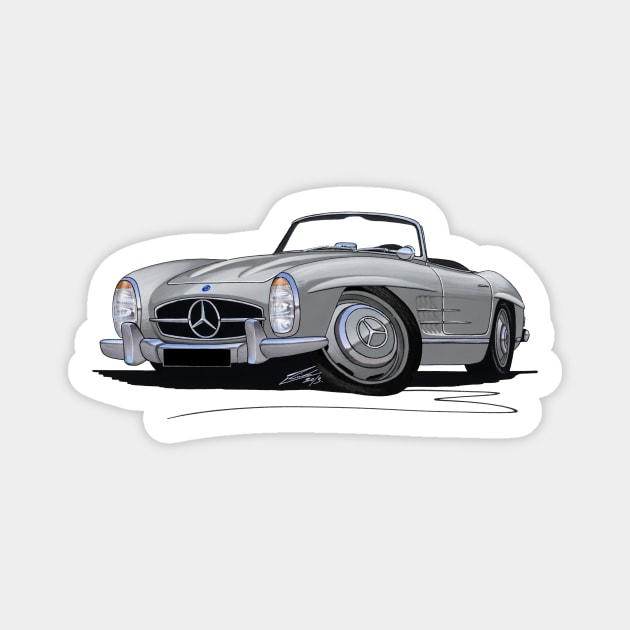 Mercedes 300SL Convertible Silver Magnet by y30man5