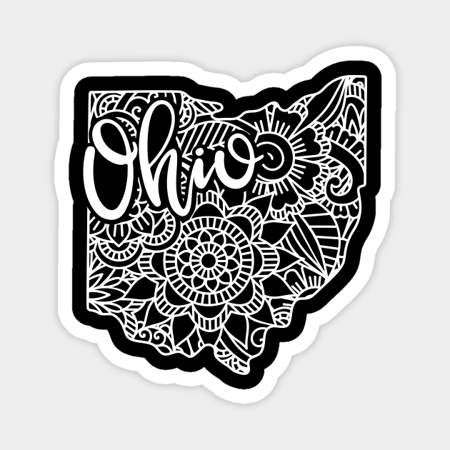 Ohio USA Mandala Art Gift Magnet by JKFDesigns