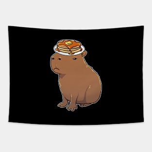 Capybara with Pancakes on its head Tapestry