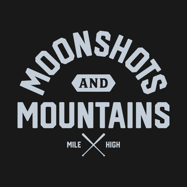 Colorado 'Moonshots and Mountains' Baseball Fan T-Shirt: Celebrate Mile High Baseball with a Rocky Mountain Twist! by CC0hort