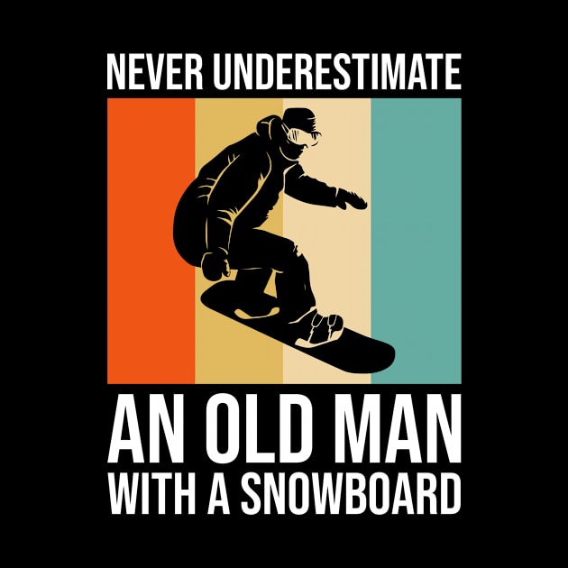 Never Underestimate An Old Man With A Snowboard Retro by DanYoungOfficial