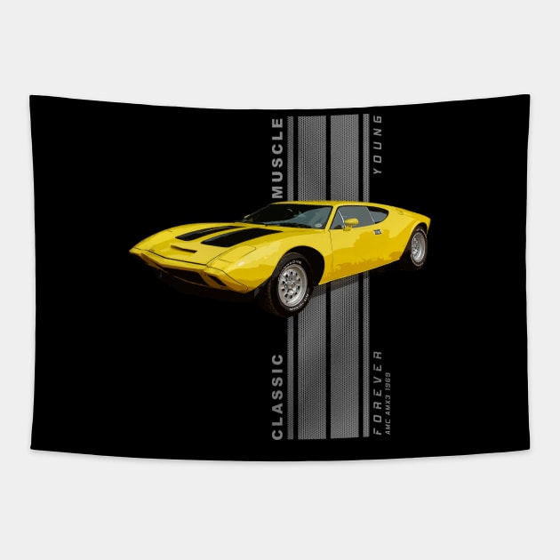 AMX3 Classic American Muscle Cars Vintage Tapestry by Jose Luiz Filho