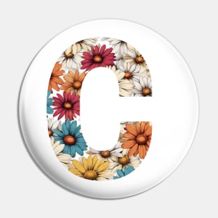 Letter C with a flower pattern Pin