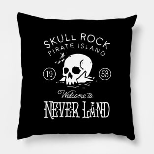 Skull rock pirate island Welcome to never land Pillow