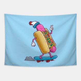 Skater Chicago Dog Tapestry