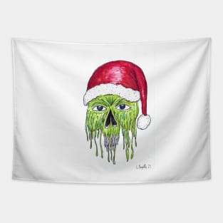 Dripping Green Santa Tapestry