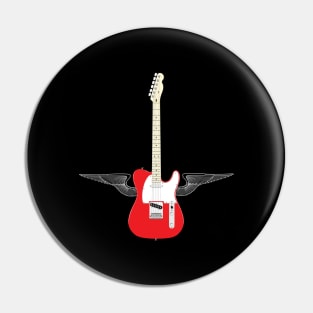 Red Flying Tele Pin