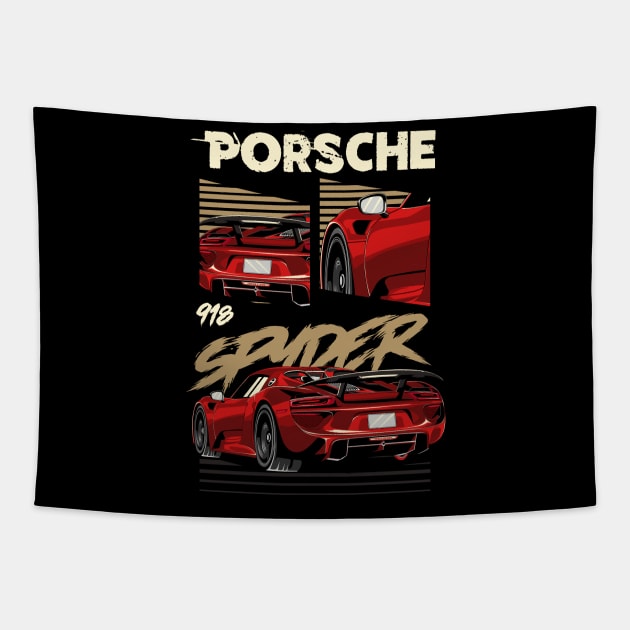 Porsche 918 Tapestry by Harrisaputra