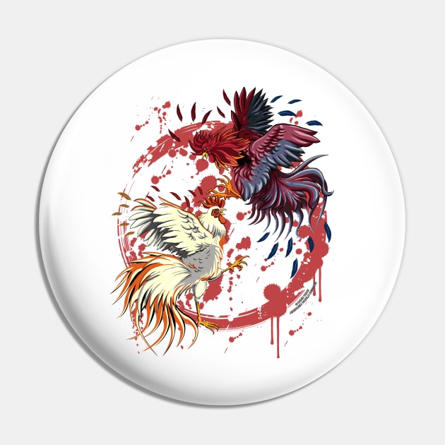 Rooster Cock Fight Farm Animal Chicken Farmer Novelty Gift Pin by Airbrush World