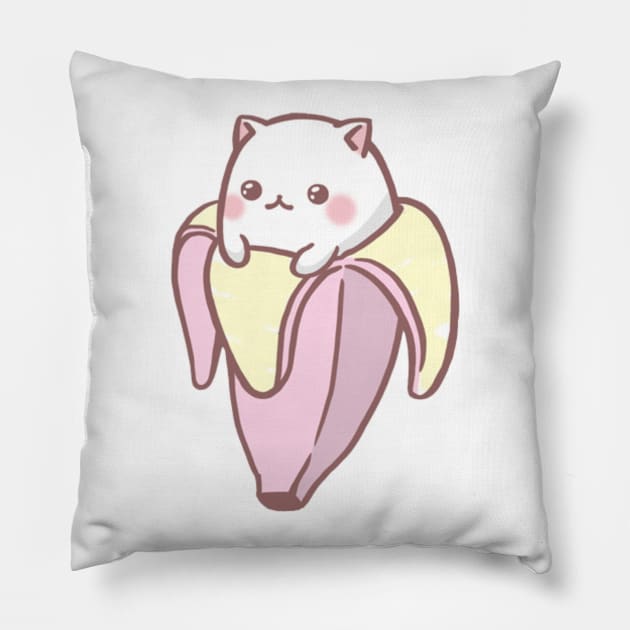 cat & banana Pillow by Triou