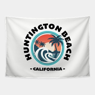 Huntington Beach - California (with Black Lettering) Tapestry