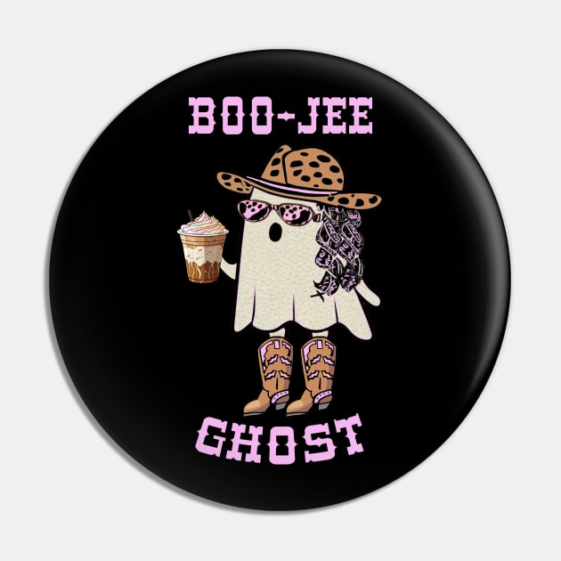 Western Boo-jee Ghost Cowgirl With Funny Halloween Pin by tamdevo1