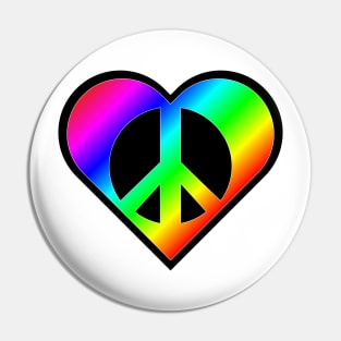 Heart Peace and love Pin