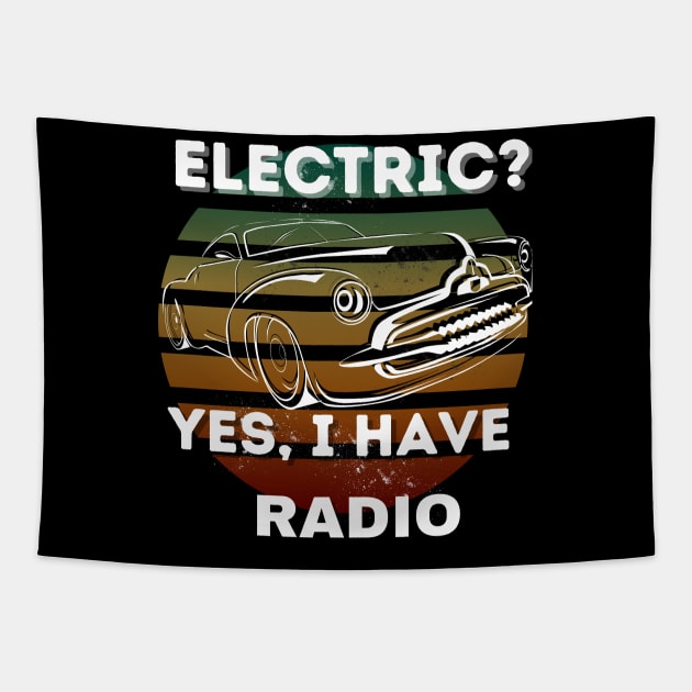 Car Petrolhead Funny EV Car Tapestry by OnOffDesing