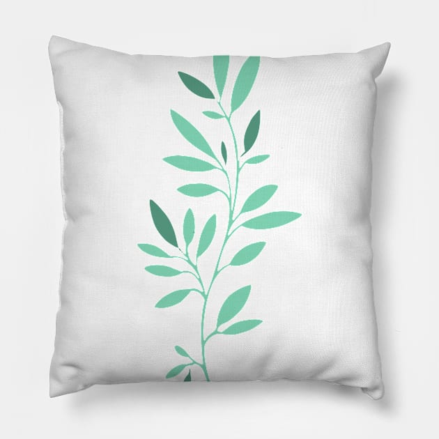 tree branch with leaves Pillow by Jlissenok