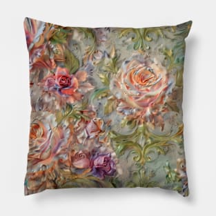 AI generated image Pastel Spring roses Pillow