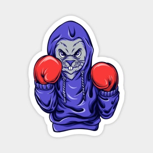 Funny Kangaroo Boxer Illustration Magnet