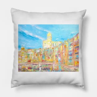 Sunny Day In Girona Pillow