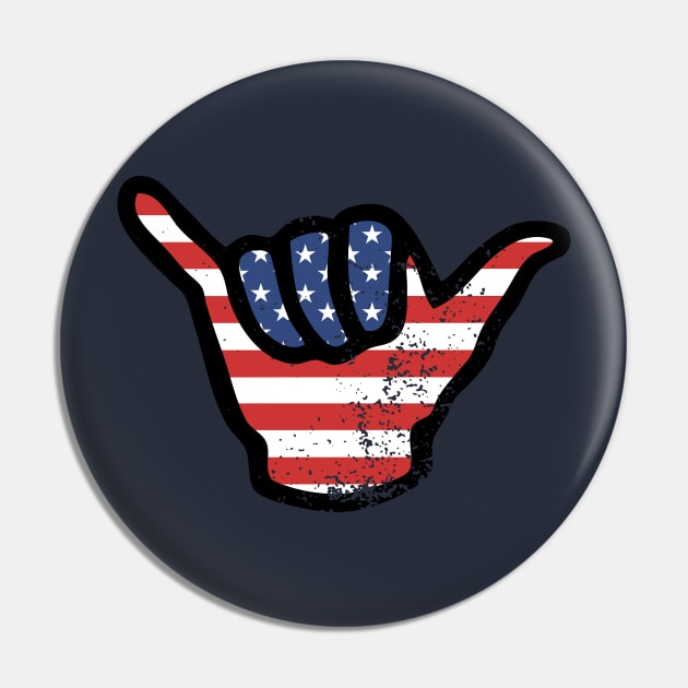 Red White And blue USA 4th July  Shaka Hand  2021 Pin by BraaiNinja