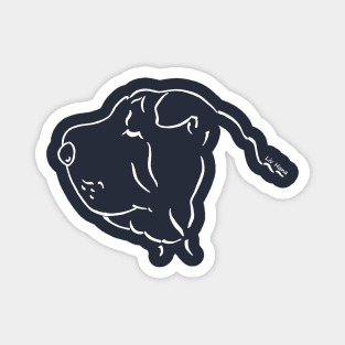 Shar Pei silhouette outline white Magnet