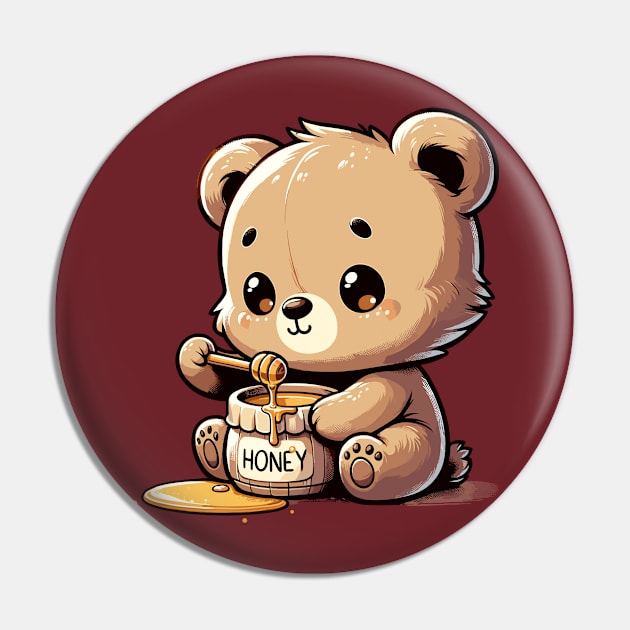 Bear Holds Honey Jar Pin by Art_Boys