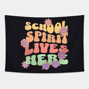 School Spirit Lives Here Cute Back To School Tapestry