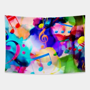 Color Explosion Musical Notation Tapestry