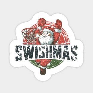 Swishmas Santa Basketball Christmas Magnet