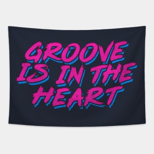 Groove Is In The Heart / 90s Style Lyrics Typography Tapestry