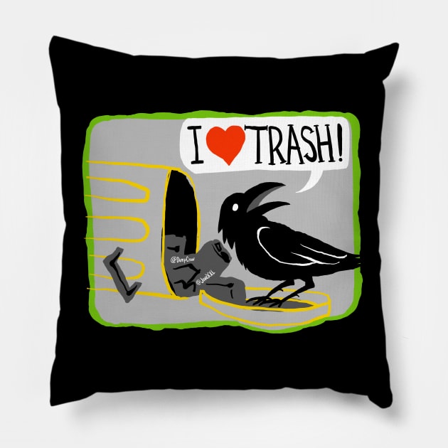 Dump Crow! Pillow by JIVe