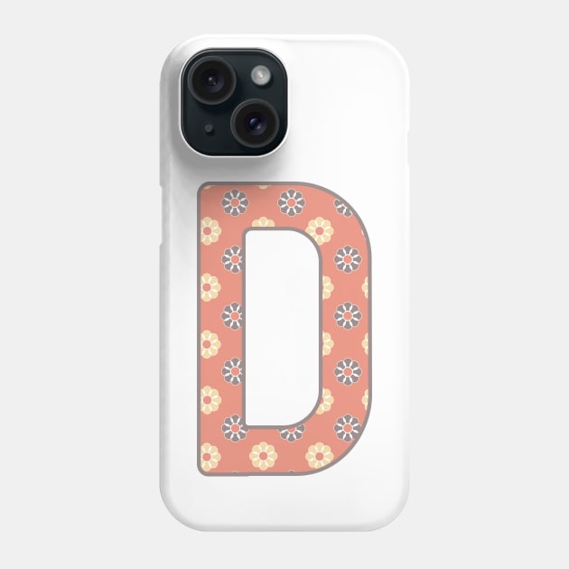 MONOGRAM LETTER D PINK FLORAL TYPOGRAPHY DESIGN Phone Case by Rhubarb Myrtle