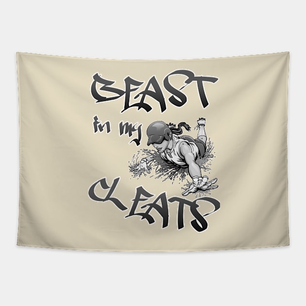 Beast in Cleats Tapestry by kbug