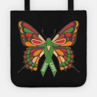 Mental Health Awareness Butterfly Ribbon Tee Tote