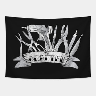 Vintage Distressed Crafter Crafting Tools Tapestry