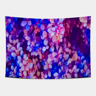 Light Pink Blue Petal Leaves Tapestry