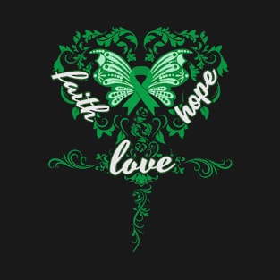 Celiac Disease Awareness Faith Hope Love Butterfly Ribbon, In This Family No One Fights Alone T-Shirt