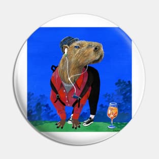 Capybara Aperol Pin