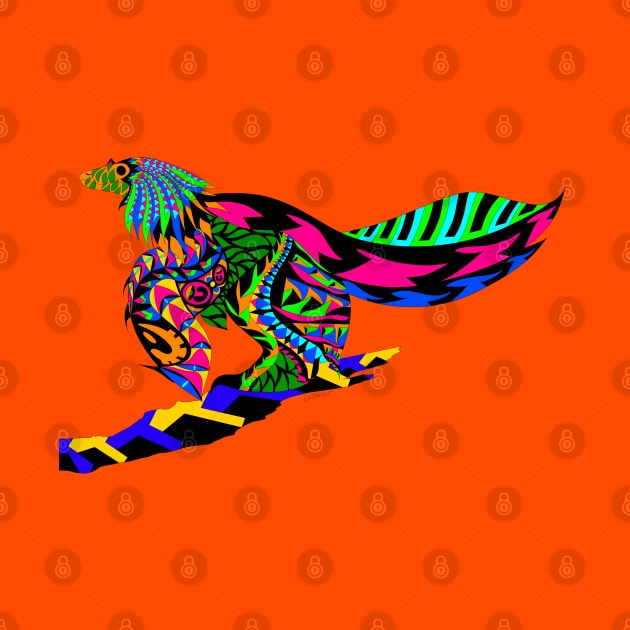 dinosaur in rainbow wings ecopop by jorge_lebeau