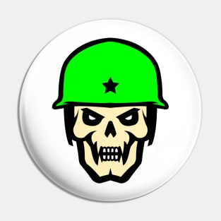 Army Soldier World War Skull Face Logo Pin